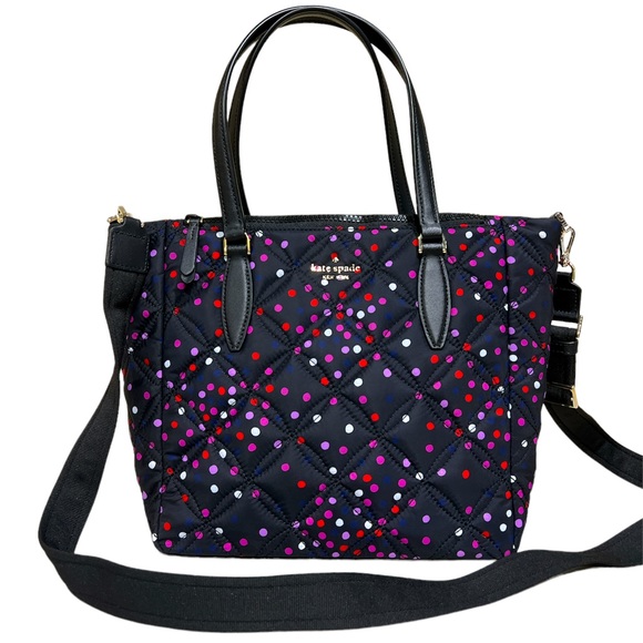 kate spade Handbags - Kate Spade Jae Medium Quilted Festive Confetti Satchel Black Multicolor